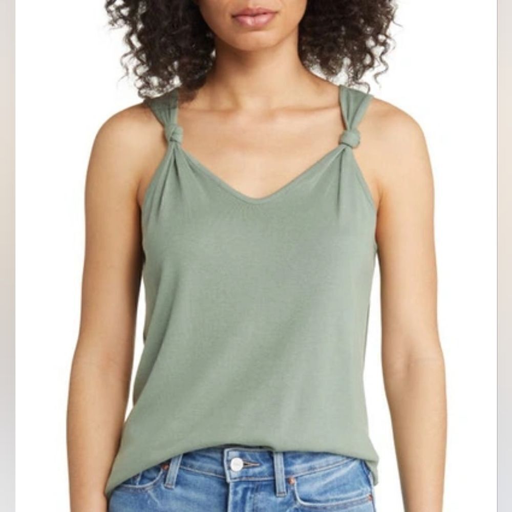 Caslon Knot Detail Cotton Blend Tank Top NWOT